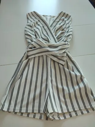 Mono corto rayas blanco y negro