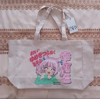 Zara Bolso Kawaii Anime Shopping Bag (original 18€