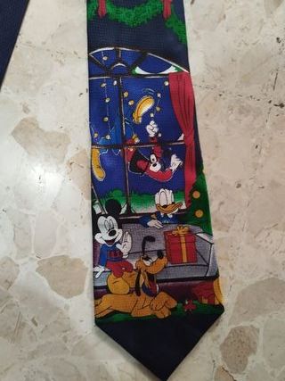 Corbata Disney Vintage Navidad Mickey Pluto