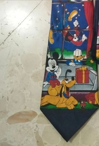 Corbata Disney Vintage Navidad Mickey Pluto
