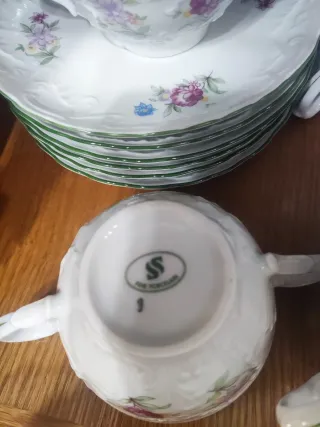 Juego de café porcelana floral