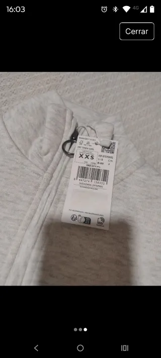 Sudadera niña gris clarito