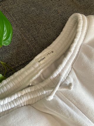 Pantalón chándal ancho mujer blanco