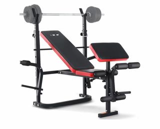 Banco de pesas multifuncional con barra