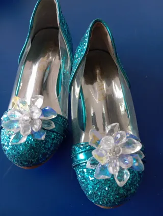 Scarpine bimba glitter azzurre Elsa e Anna