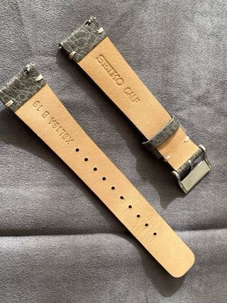 Correa Piel King Seiko 19mm Gris