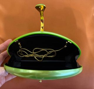 Bolso de fiesta de carey verde y dorado
