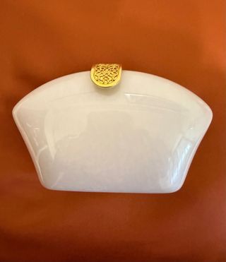 Bolso de fiesta de carey color perla y dorado