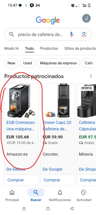 Cafetera de cápsulas EGB Cremesso