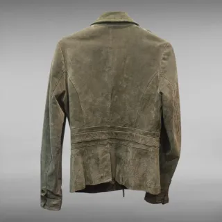 Chaqueta de piel verde militar