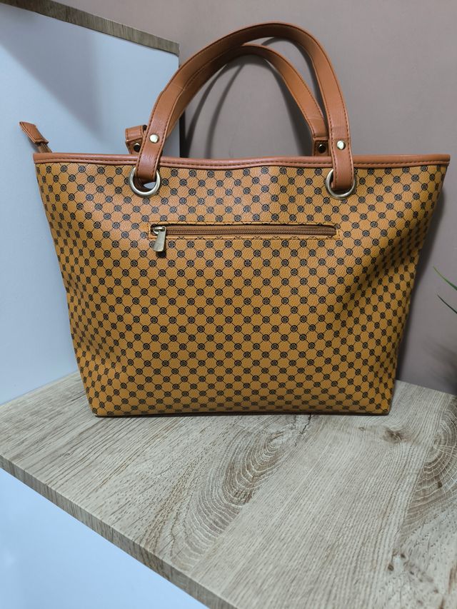 Bolso shopper grande estampado marrón + Regalo