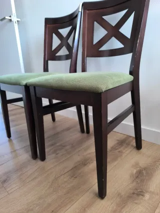 4 Sillas Comedor Madera Maciza Tapizadas