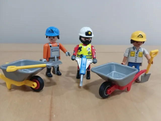 Playmobil lotto di 3 operai / lavoratori