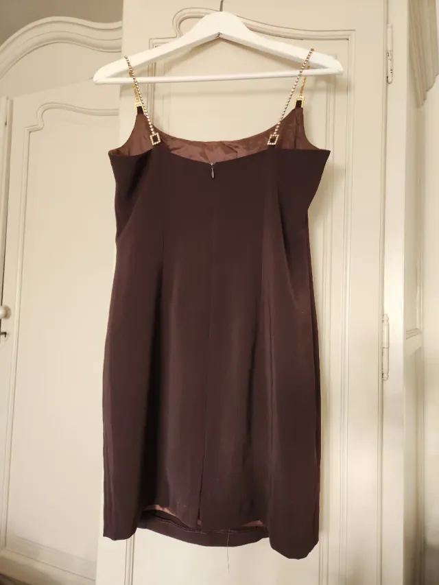 Vestido fiesta Hermes Govantes marrón