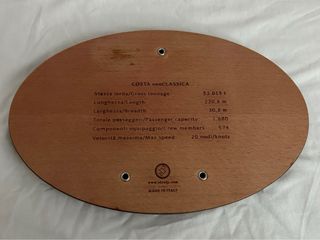 Targa Costa Crociere NeoClassica Costa Club