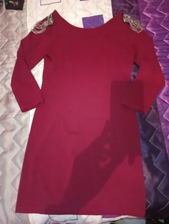 SOLO ENVÍOS. Vestido elegante mujer, color granate