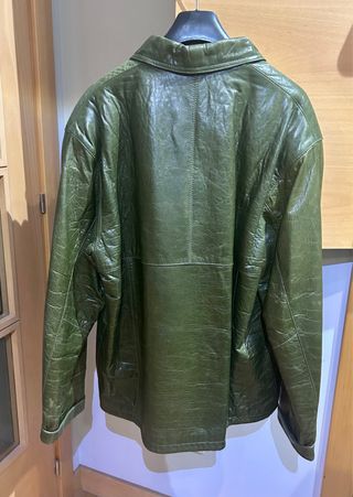 Chaqueta Cuero Ovino Auténtico Verde