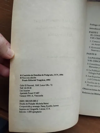 Política comercial y crecimiento Venezuela 1.994