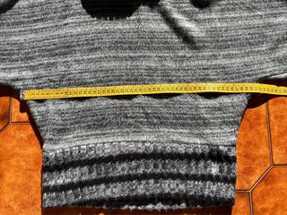 Maglione corto a collo alto in maglia grigia - TU