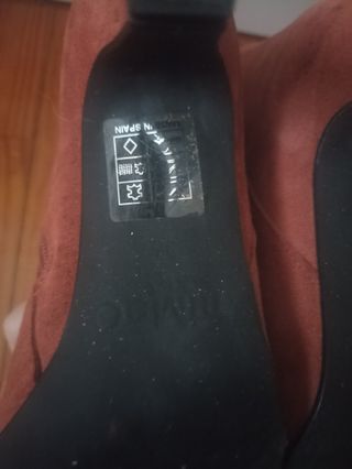 Botín piel Serraje teja tacón