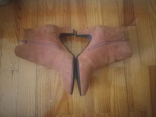 Botín piel Serraje teja tacón