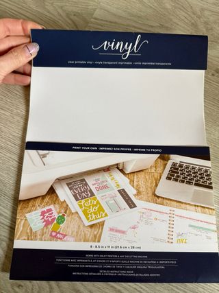 7 hojas vinilo imprimible transparente