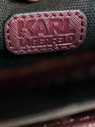 Bolso Karl Lagerfeld Piel vino/ Plata