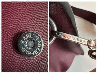 Bolso Karl Lagerfeld Piel vino/ Plata