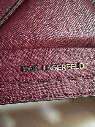 Bolso Karl Lagerfeld Piel vino/ Plata