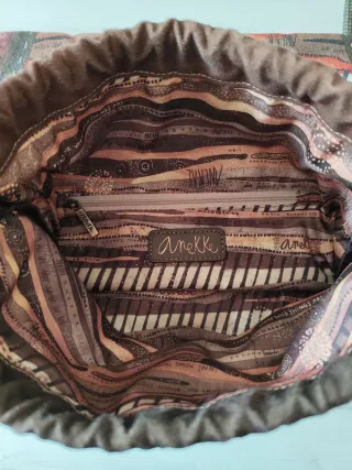 Mochila de cuerdas, estampada de África.