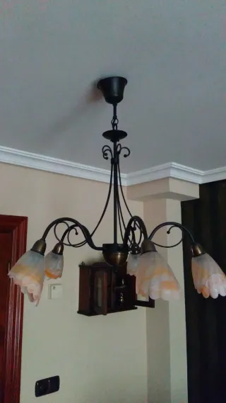 Lámpara de techo metal y cristal