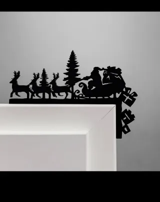 Decorazione Natalizia Angolare Babbo Natale Renne