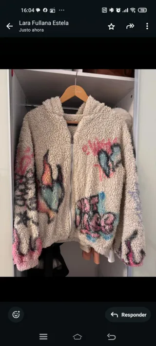 Campera borreguito diseño artístico