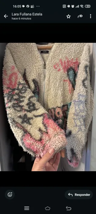 Campera borreguito diseño artístico