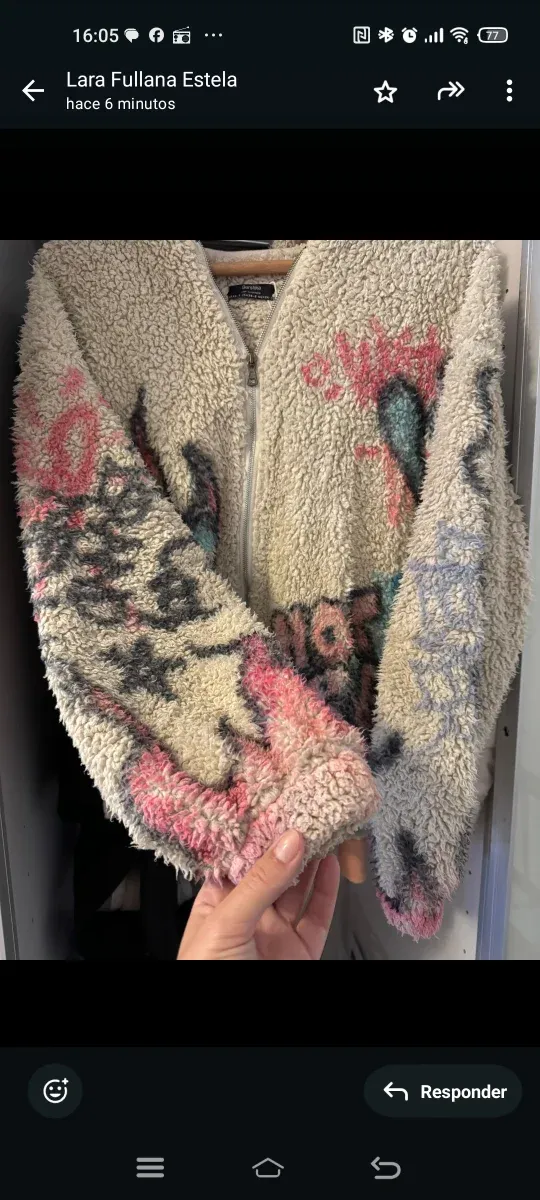 Campera borreguito diseño artístico