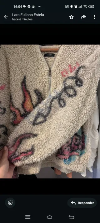 Campera borreguito diseño artístico