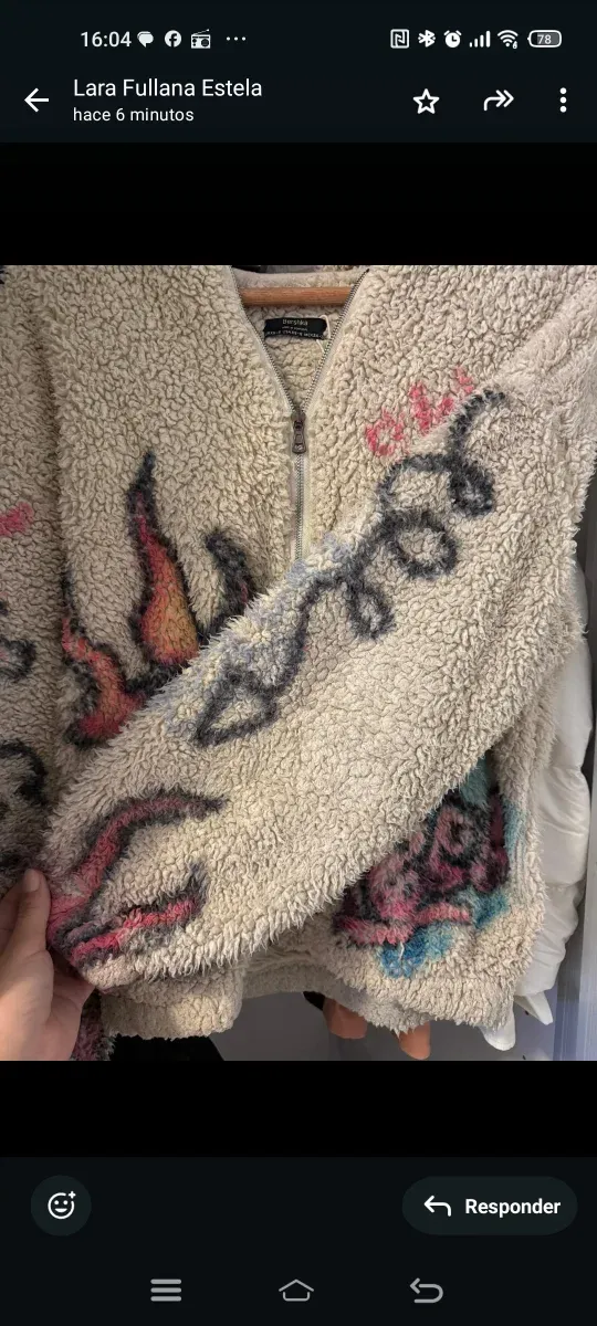 Campera borreguito diseño artístico