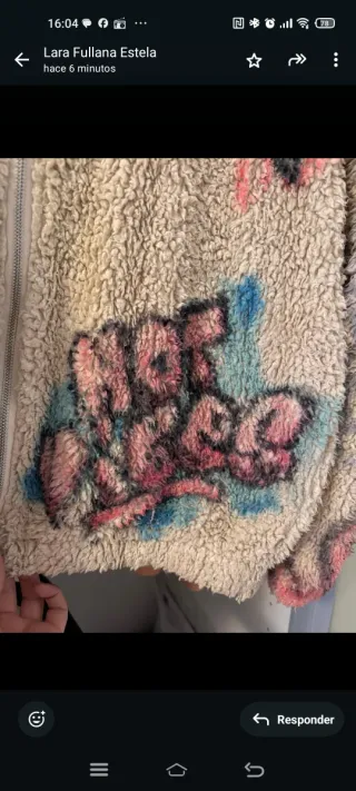 Campera borreguito diseño artístico