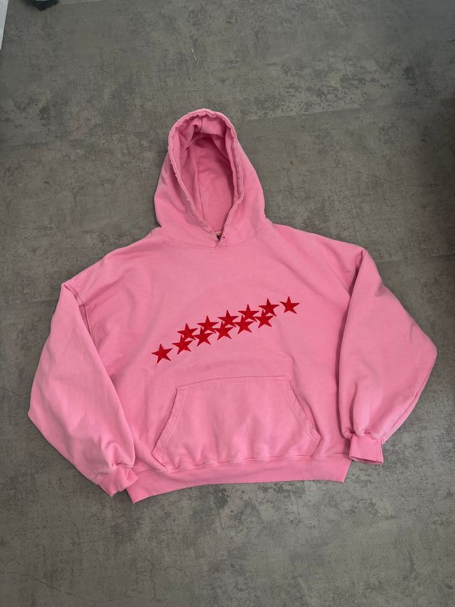 Sudadera Cold Culture Rosa Estrellas Rojas