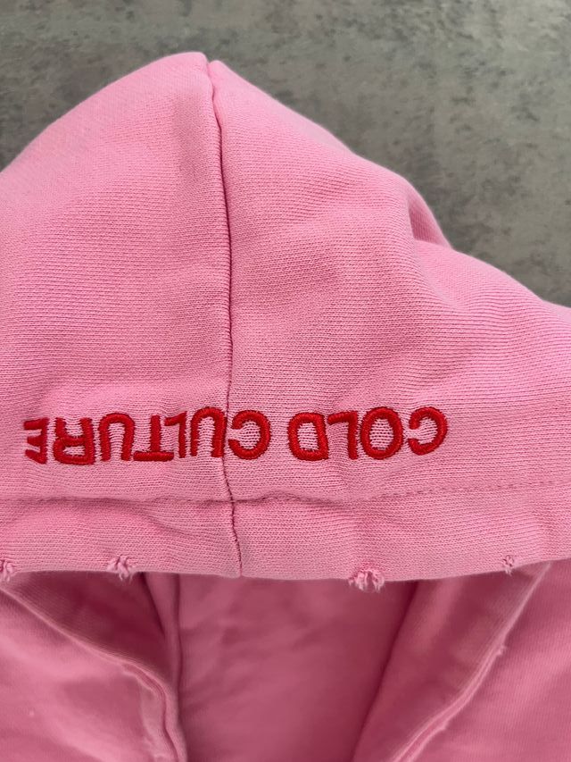 Sudadera Cold Culture Rosa Estrellas Rojas
