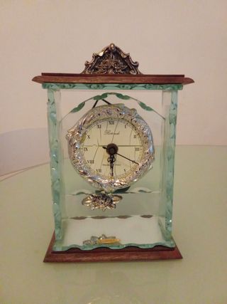 Orologio da tavolo in vetro e metallo Non funziona