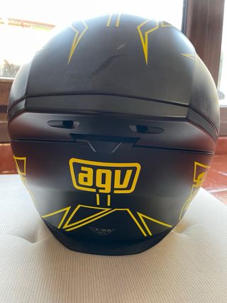 Casco Moto AGV Negro y Amarillo