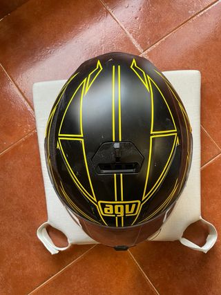 Casco Moto AGV Negro y Amarillo