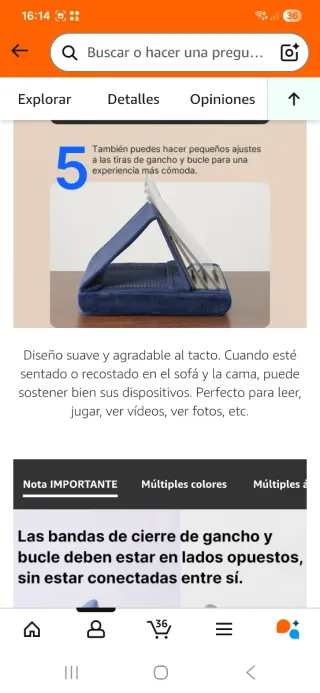 Soporte almohada para tablet y e-reader nuevo prec