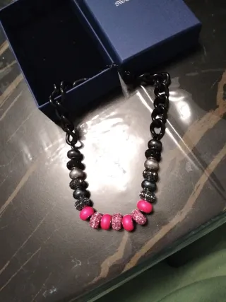 Collana Swarovski Nera e Rosa