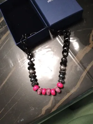 Collana Swarovski Nera e Rosa
