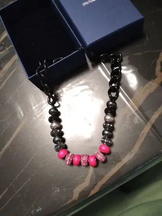 Collana Swarovski Nera e Rosa