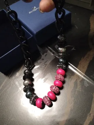 Collana Swarovski Nera e Rosa