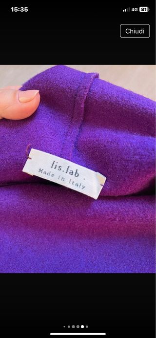 Cappotto in lana cotta viola