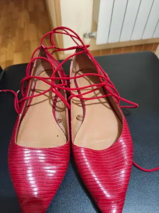 Bailarinas Zara mujer rojas talla 39